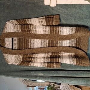 Womens Green And White Cardigan.